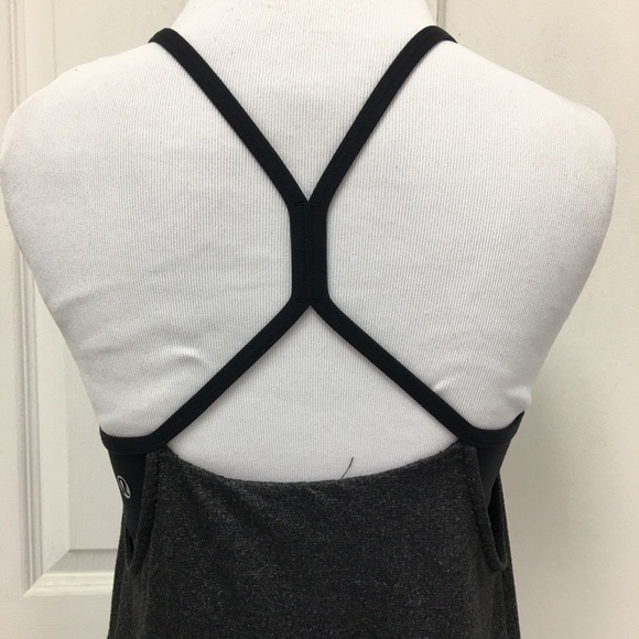 Lululemon Black Gray Tank Top Size 4 - Picture 3 of 7